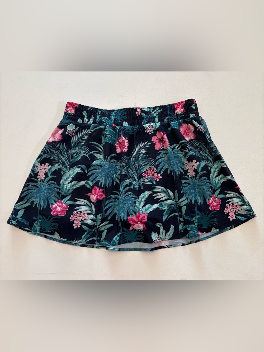 Women's Tommy Bahama Navy Tropical Everyday Active Skort with Bikers Size Large